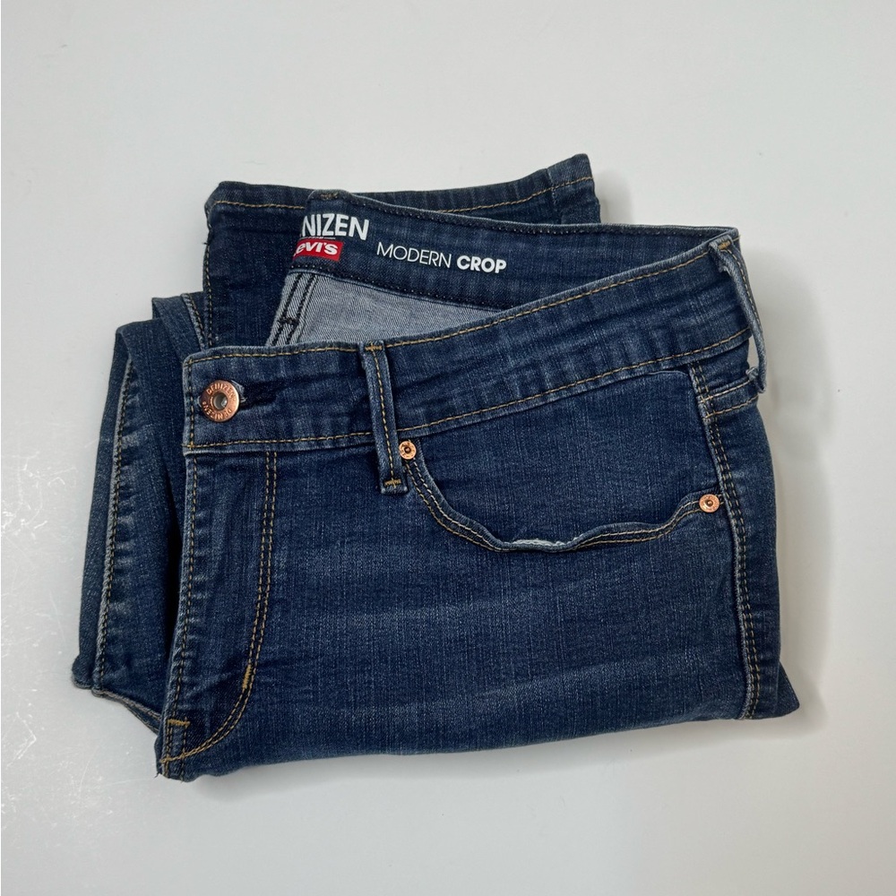 Denizen from Levi's Women's Modern Crop Jeans - Dark Blue - Picture 3 of 16